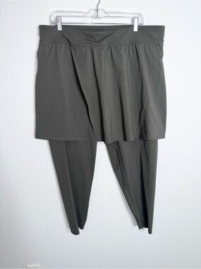 Spanx Booty Boost Skirted Leggings Plus Size 3X Petite Women’s Olive Green B12